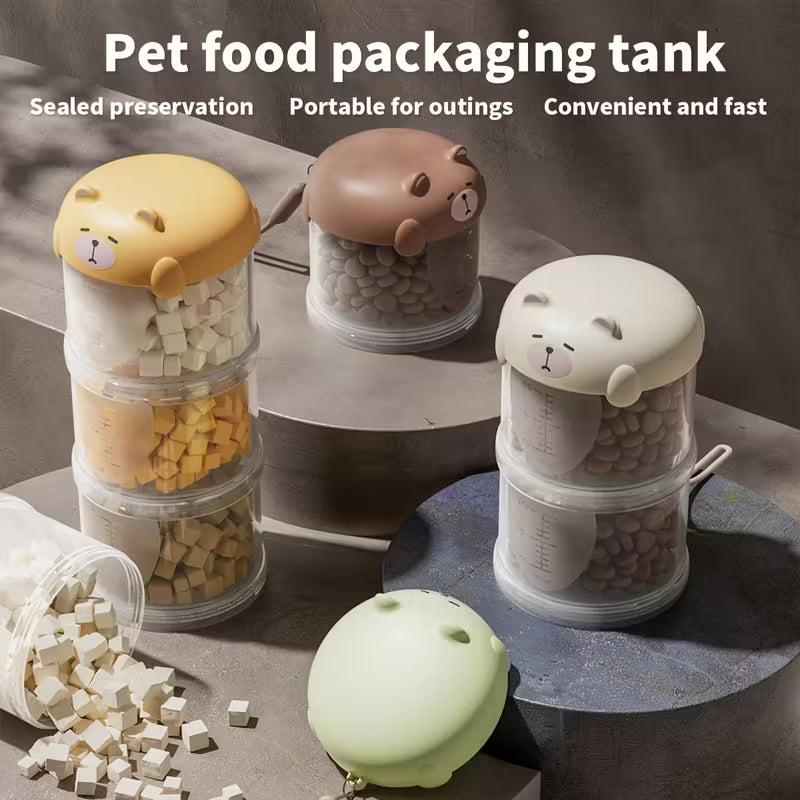 Contenedor de alimento para mascotas portátil
