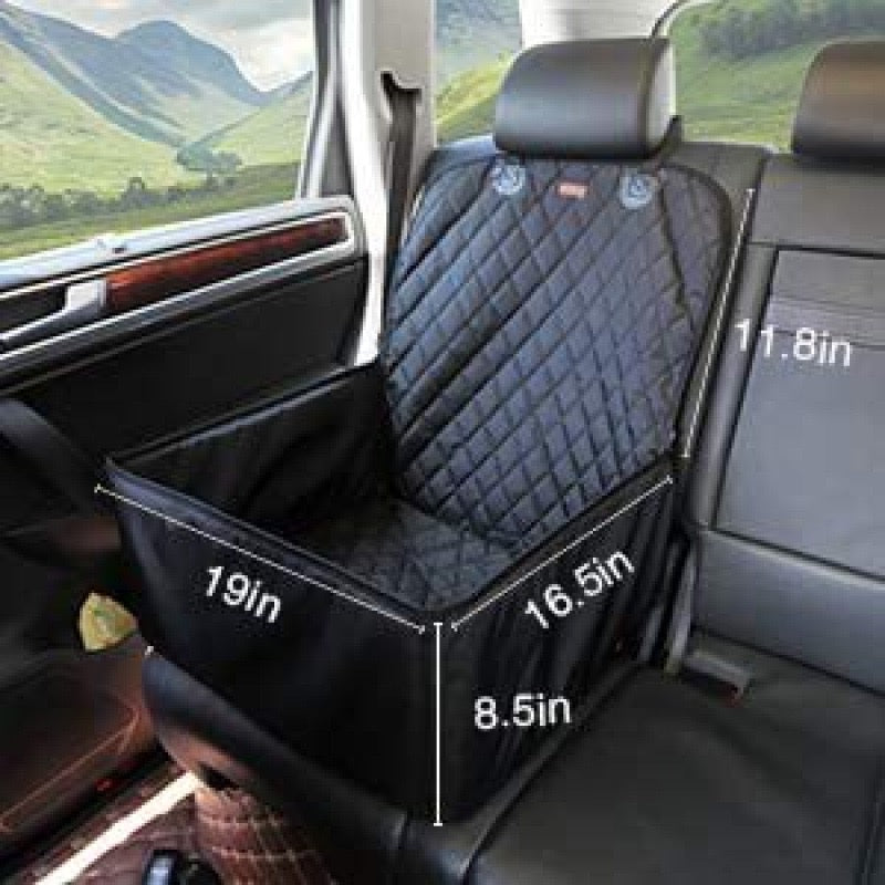 Asiento de auto impermeable para perros negro