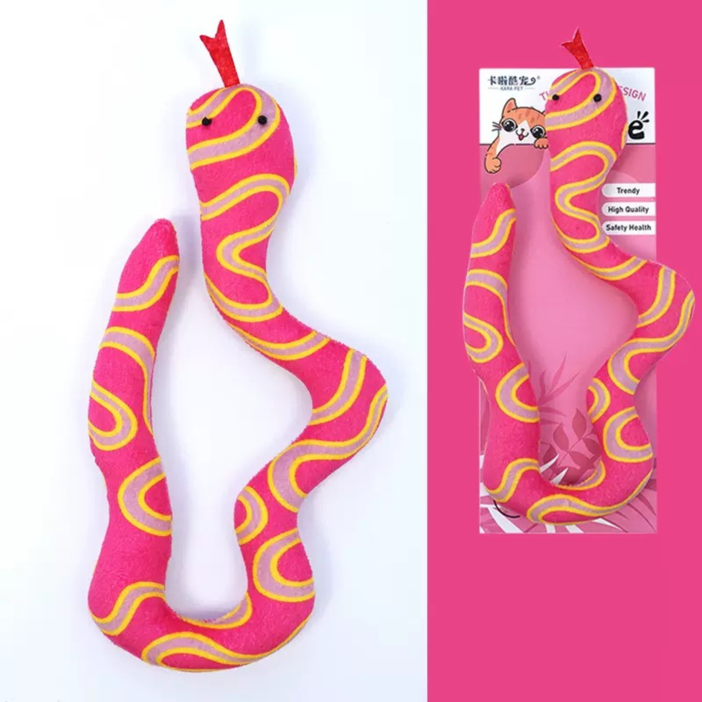 Juguete para gatos de peluche con catnip estilo serpiente