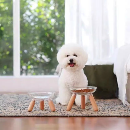 Plato de plastico elevado de tres patitas transparente