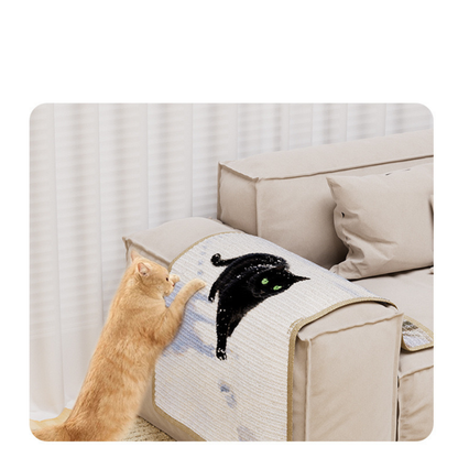 Tapete rascador de sisal con adhesivo (Diseño de gatito)