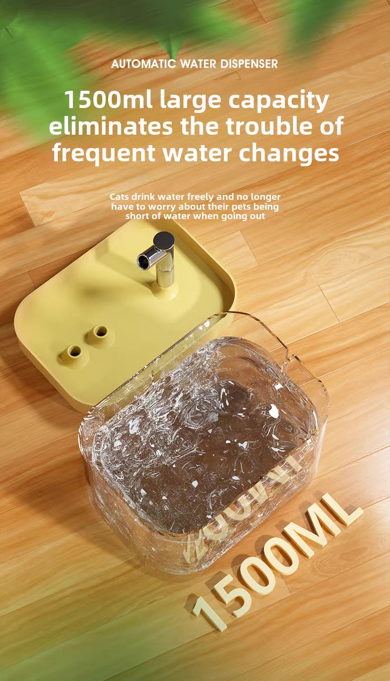 Fuente de agua transparente para mascotas 1.5L