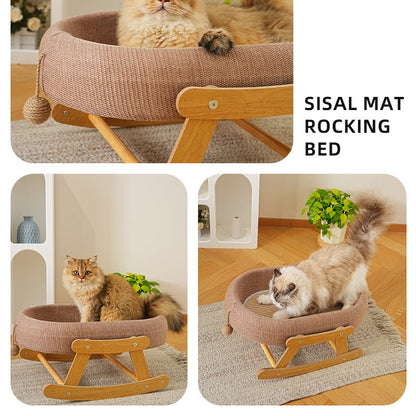Cama mecedora ovalado para gatos 58x40x26cm