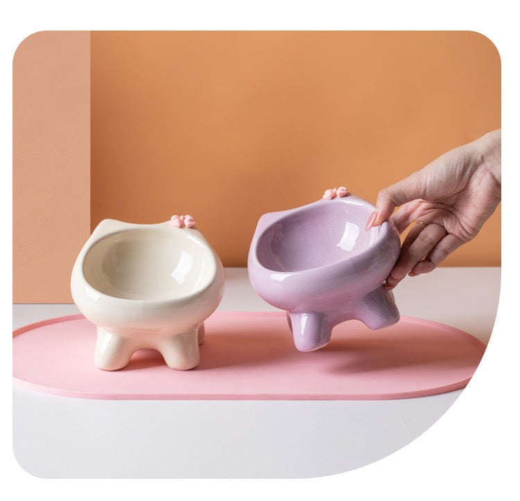 Plato de cerámica gatito con lazo