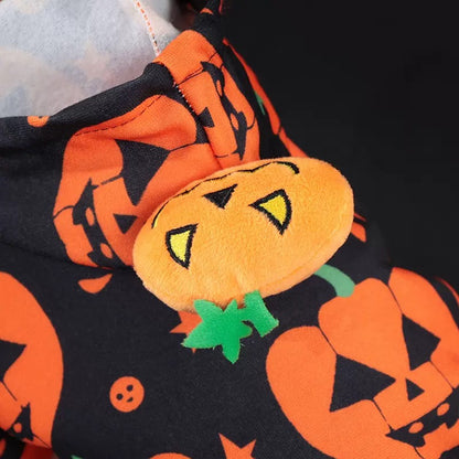 Abrigo calabaza de halloween para mascotas