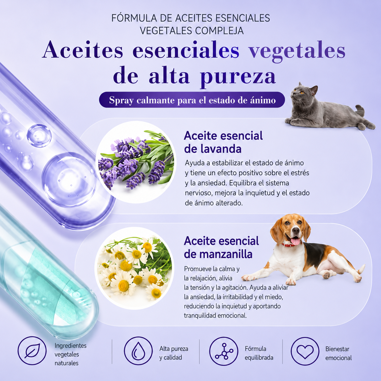 Spray calmante Bioline de lavanda para perros y gatos 120ml