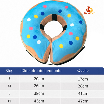 Collar inflable isabelino para mascotas grandes estilo dona