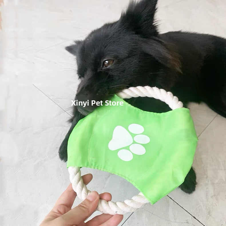 Frisbee de perro con cuerda y tela