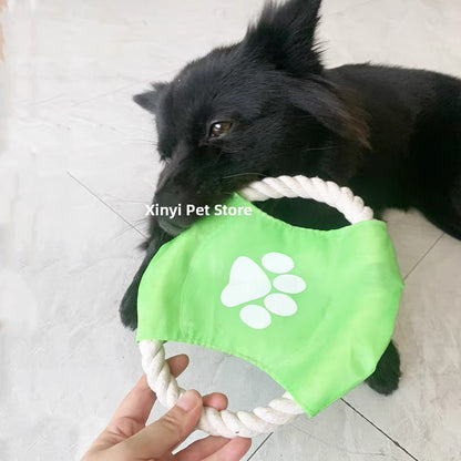 Frisbee de perro con cuerda y tela