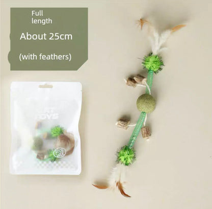 Juguete para gatos con catnip, matatabi y plumas