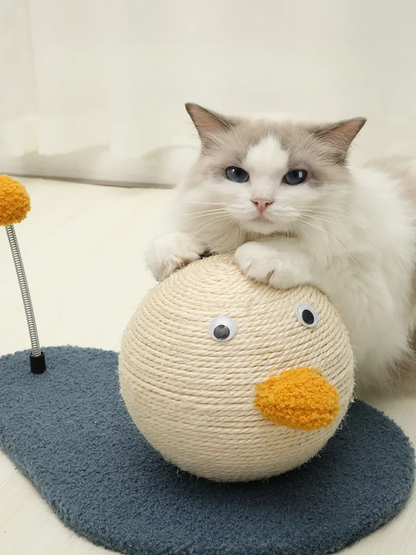 Rascador con rostro divertido para gatos