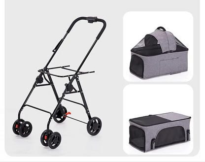Coche plegable con doble compartimento