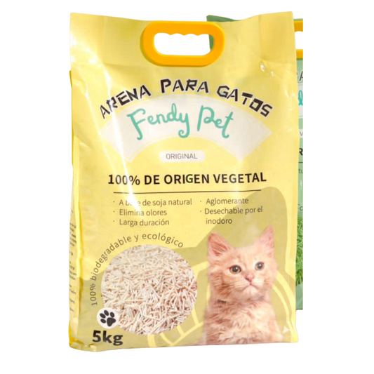 Arena Biodegradable Fendy Pet a base de soja 5KG (ORIGINAL)