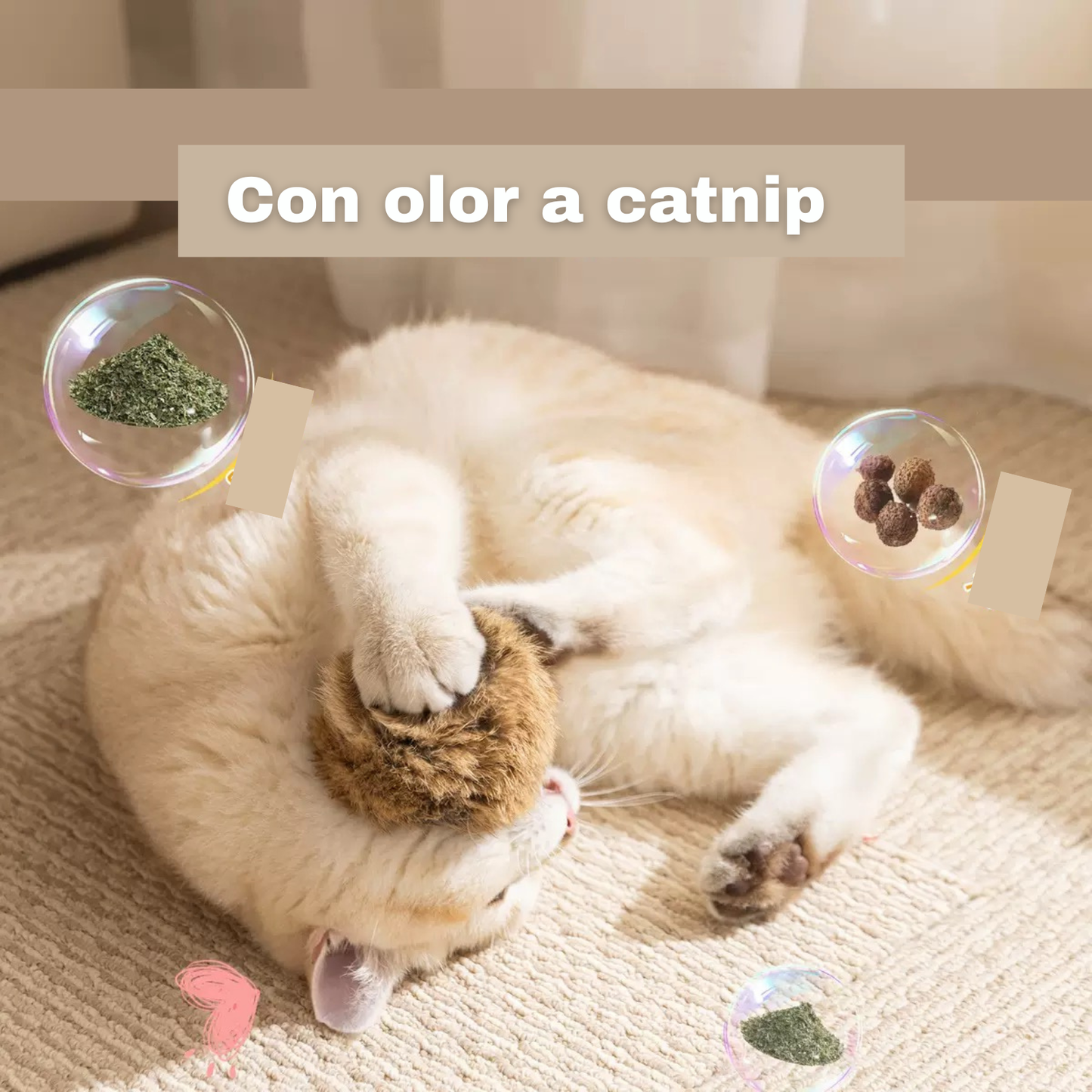 Pelotas para gatos con olor a conejo 6cm/8cm