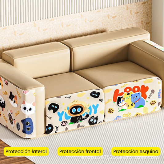 Protector y rascador adhesivo para sofá con diseños