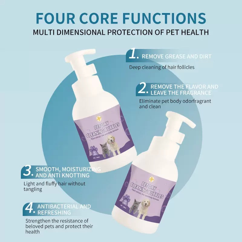 Shampoo en seco hipo alergénico sin fragancia para gatos y perros 300ml