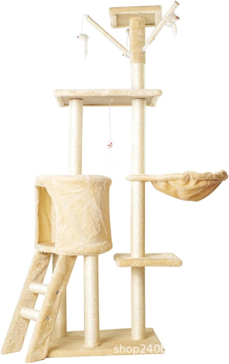 Torre crema para gatos