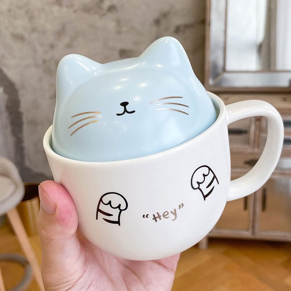 Taza de cerámica tridimensional de gatito