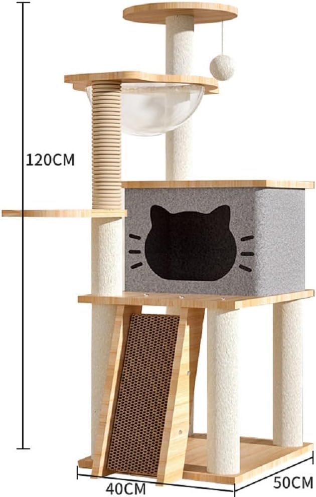 Torre para gatos con tabla para rascar 120cm