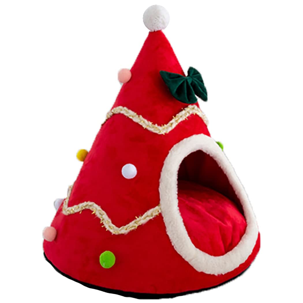 Tepee de mascotas grande para mascotas navideño