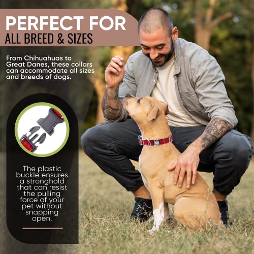 Collar de estampado cuadros para perros medianos y grandes