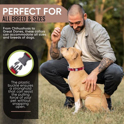 Collar de estampado cuadros para perros medianos y grandes