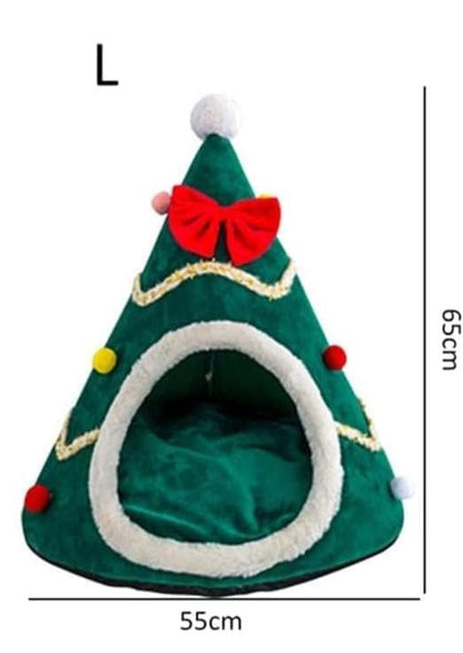 Tepee de mascotas grande para mascotas navideño