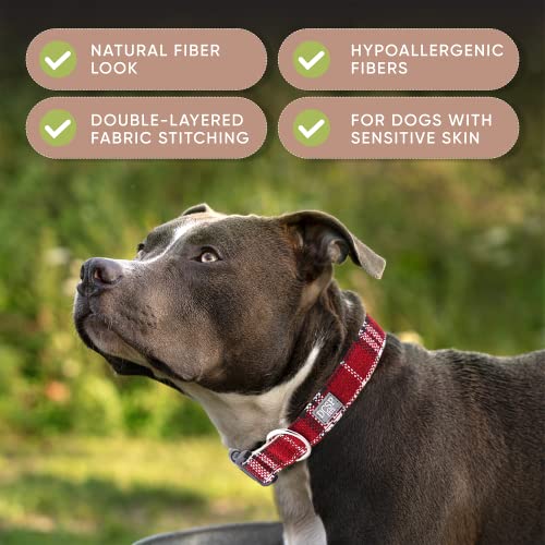 Collar de estampado cuadros para perros medianos y grandes