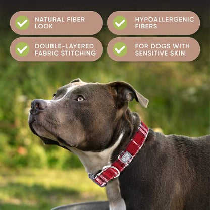 Collar de estampado cuadros para perros medianos y grandes