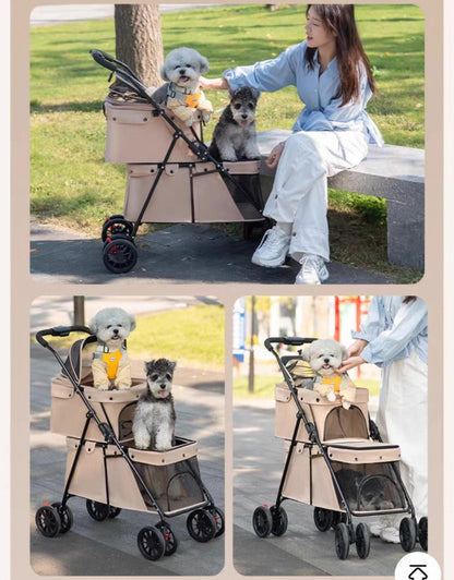 Coche doble para mascotas (Soporta hasta 24kg) Modelo Nakebella
