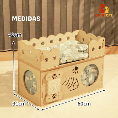 Camarote de madera para mascotas