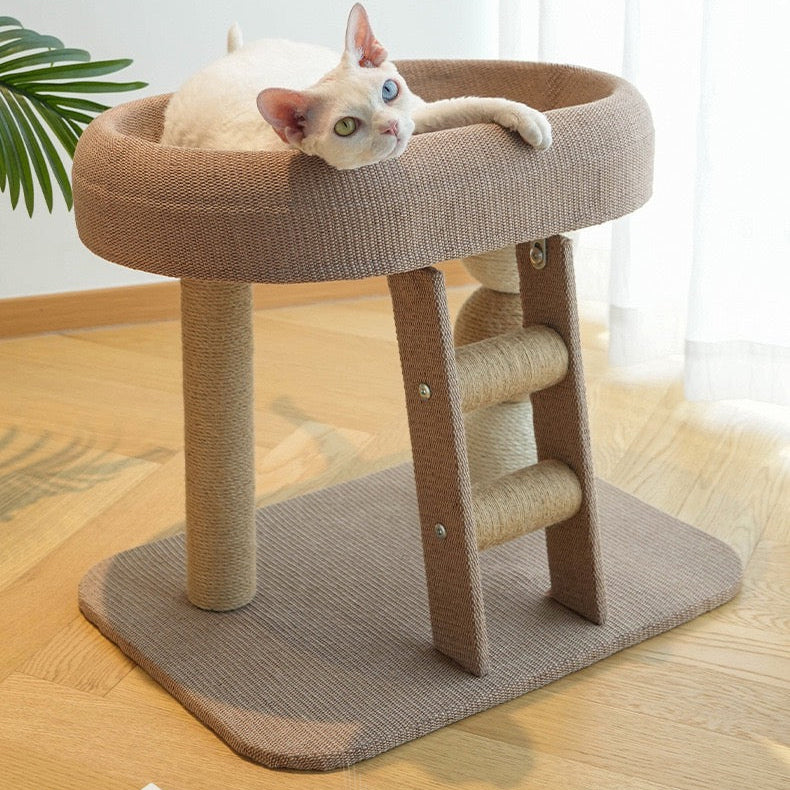 Rascador pequeño elevado de cuerda con escalera TR10