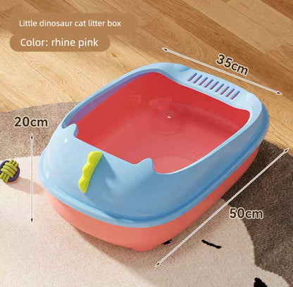 Arenero abierto para gatos estilo dinosaurio (dos tamaños disponibles)