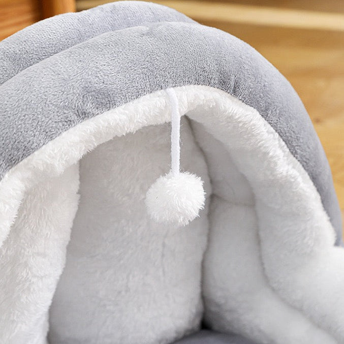 Casita de algodón osito gris para mascotas