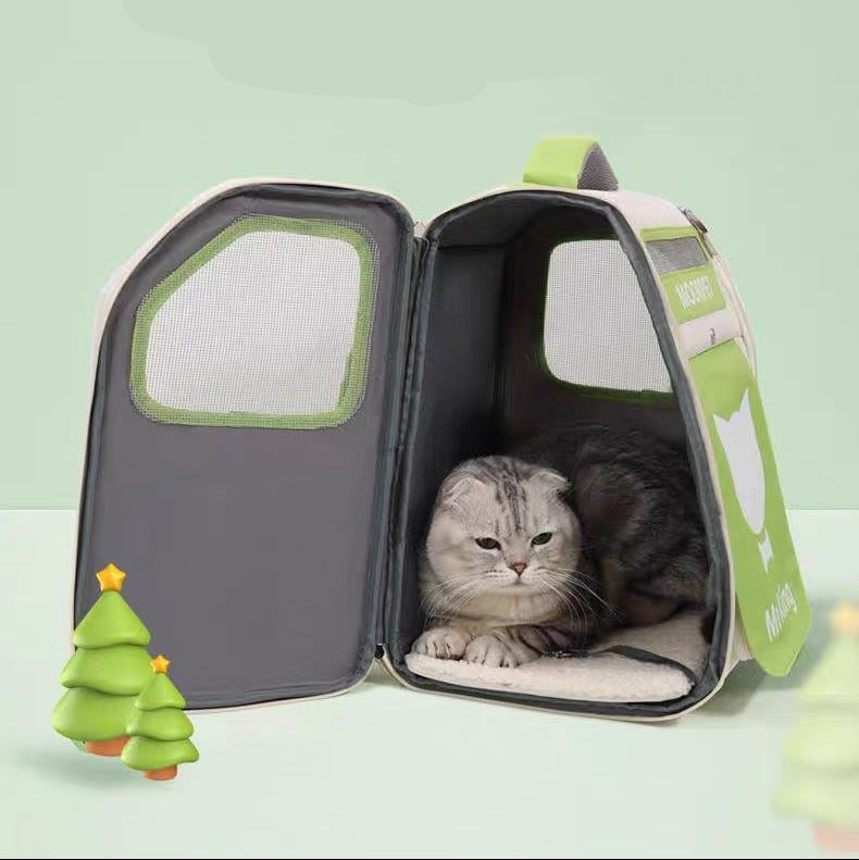 Mochila transportadora para mascotas chocolate