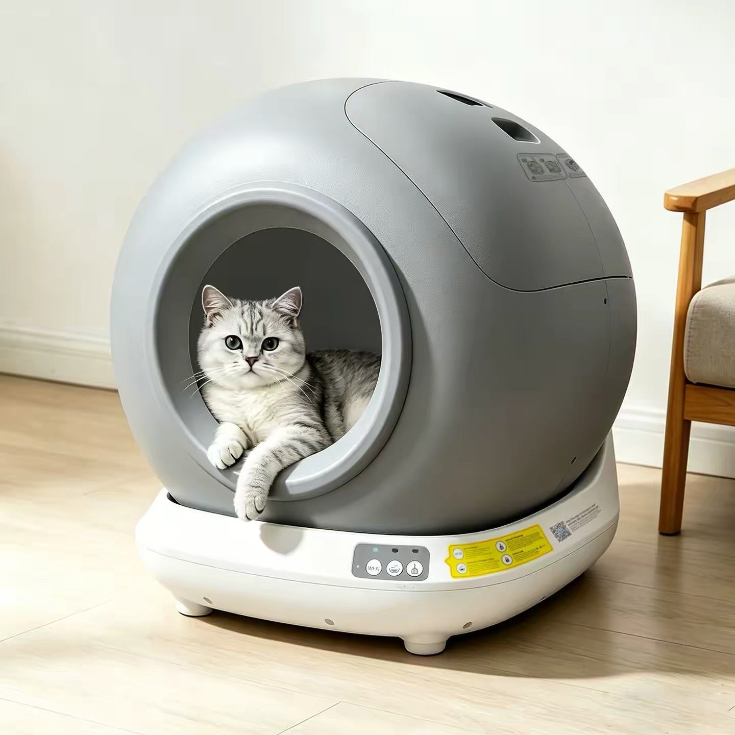 Arenero cerrado automático para gatos