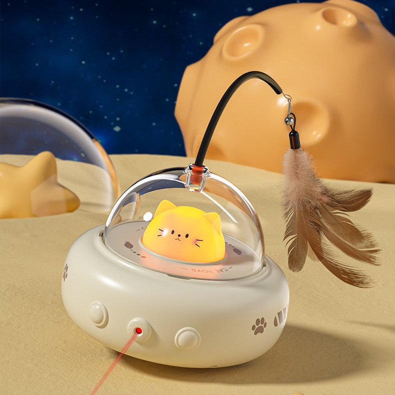 Juguete de gato interactivo ovni de laser recargable