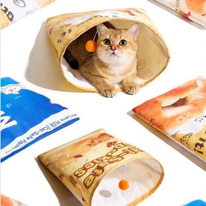 Túnel forma de snack para gatos