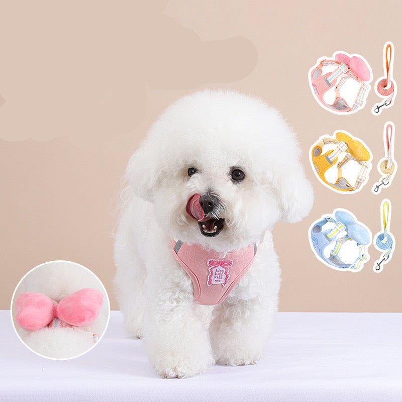 Pechera de lazo con correa para mascotas HAR05