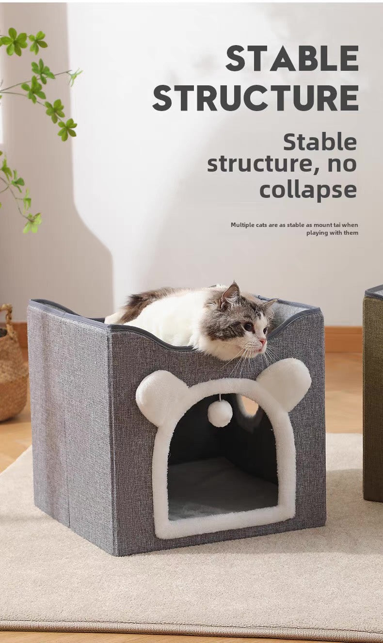 Casita plegable para gatos con rascador (39*38*38cm)