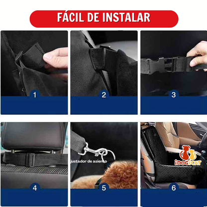 Asiento de carro acolchado para perros