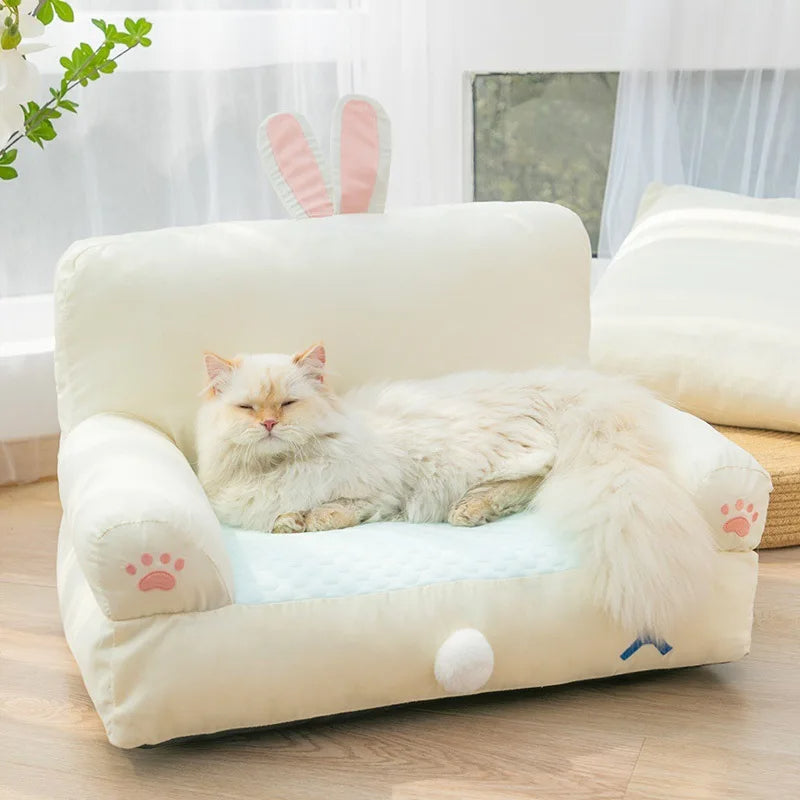 Cama lavable de conejo para perros y gatos