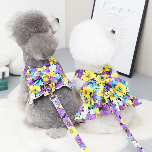 Pechera con lazo estilo floral #1 para mascotas