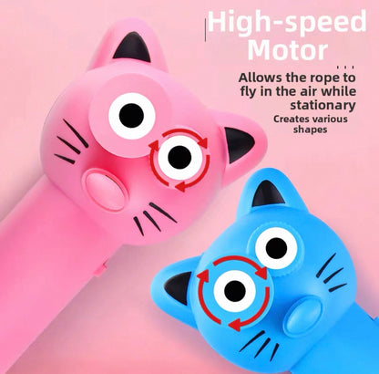 Juguete para gato interactivo lanzador de cuerda