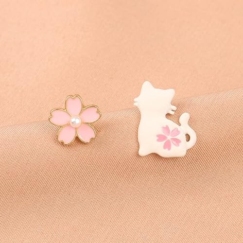 Aretes kawaii con diseño de gato