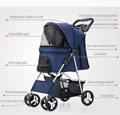 Coche plegable para mascotas