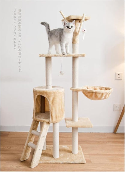 Torre crema para gatos