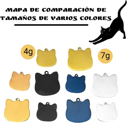 Plaquita de acero para gatos
