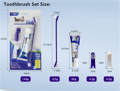 Kit de limpieza dental para perros y gatos, sabor carne