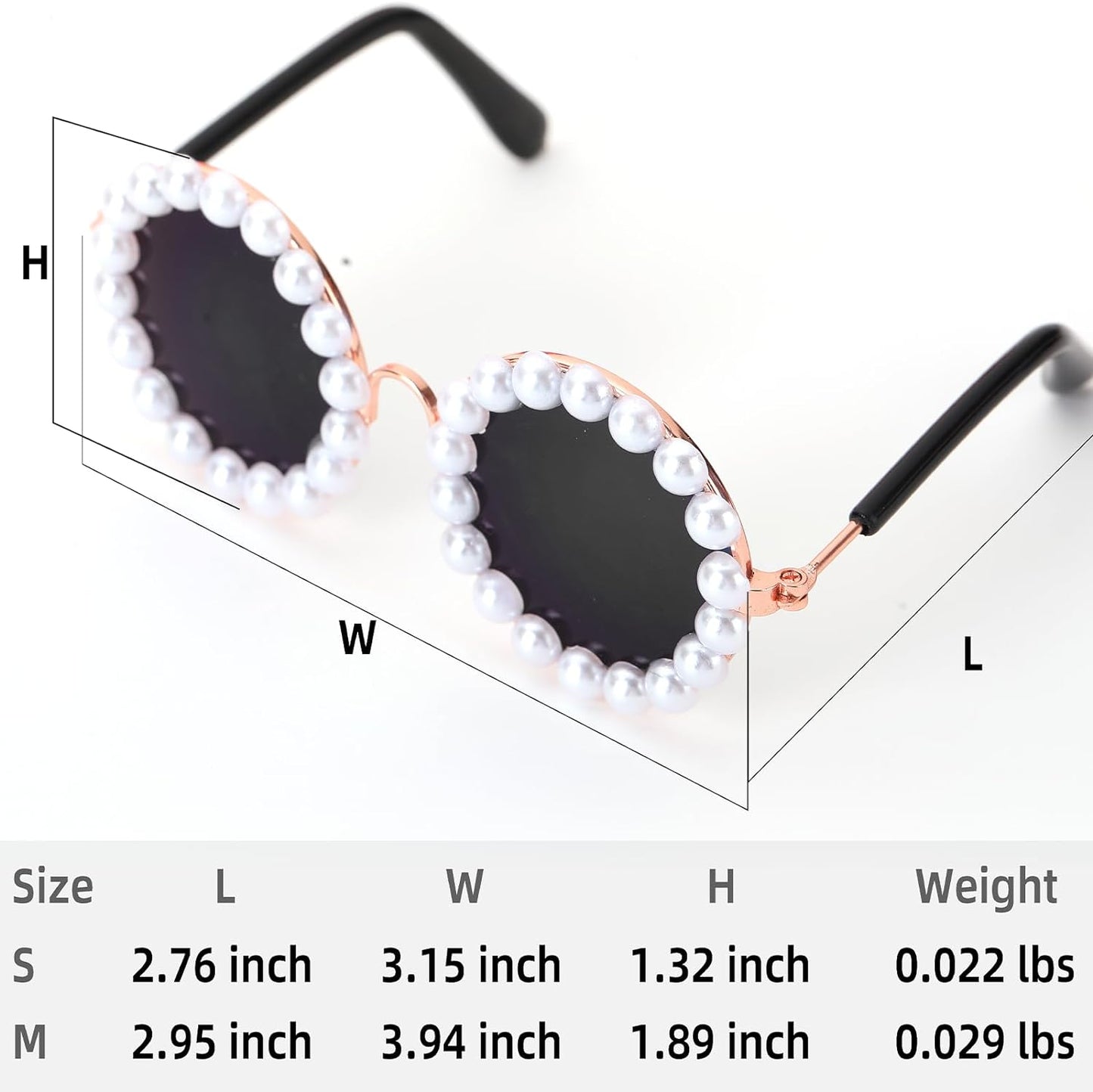 Lentes de sol con perlas para mascotas